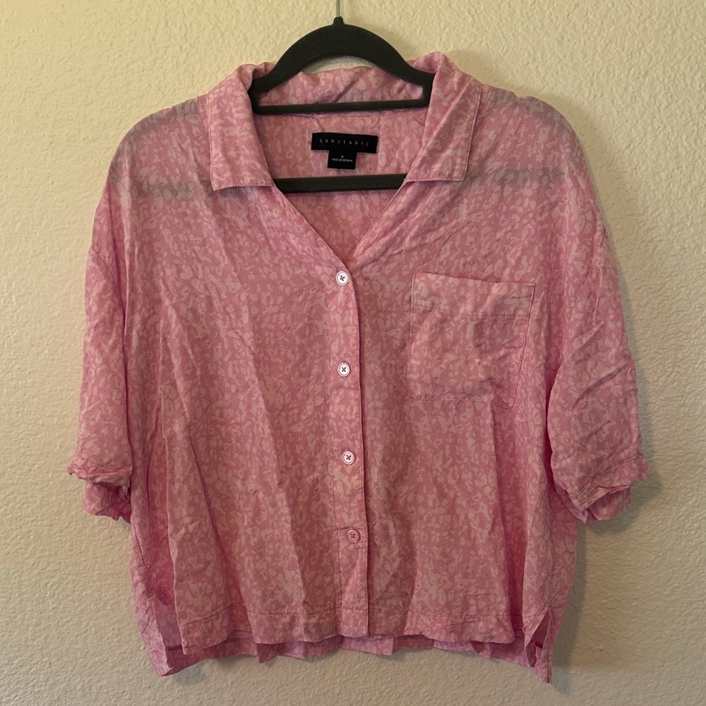 Sanctuary Pink Button Down Shirt